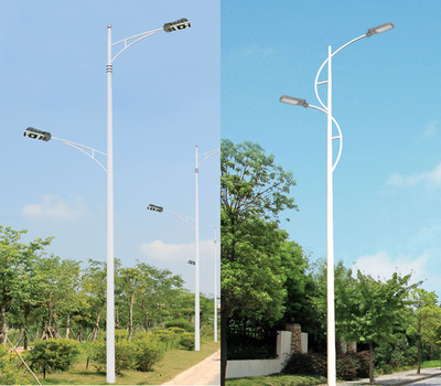 錐形A字高低臂雙頭路燈桿